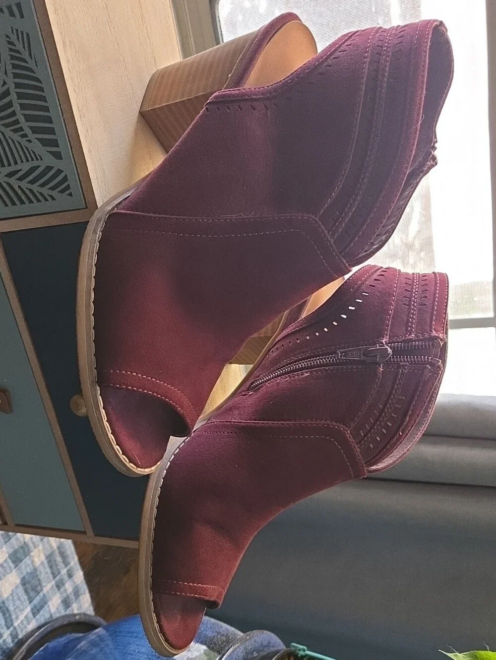 Sonoma burgundy suede